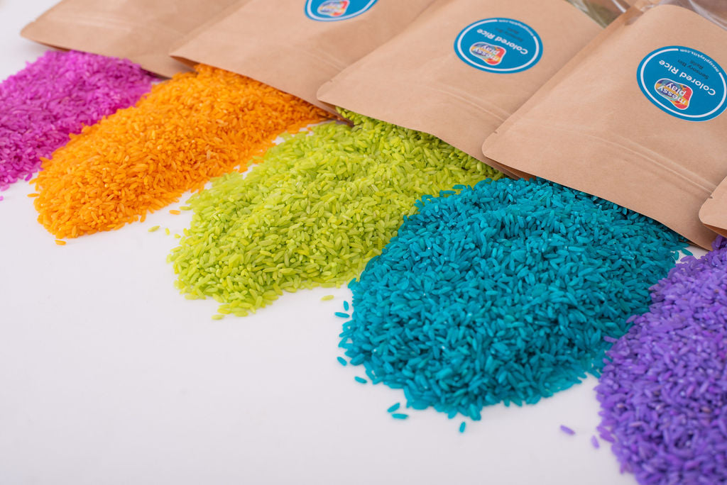NEW Colored Rice Sensory Bin Refill Packs